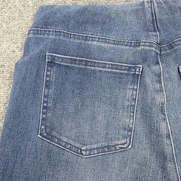 Soft Surroundings Jeans Womens Petite Medium Blue Pull On Straight Stretch Denim - Picture 14 of 16